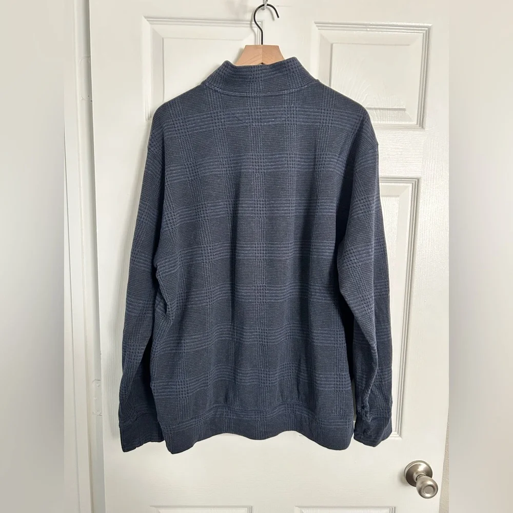 Polo Ralph Lauren Luxury Jersey Quarter-zip Pullover XXL Navy Herringbone GUC